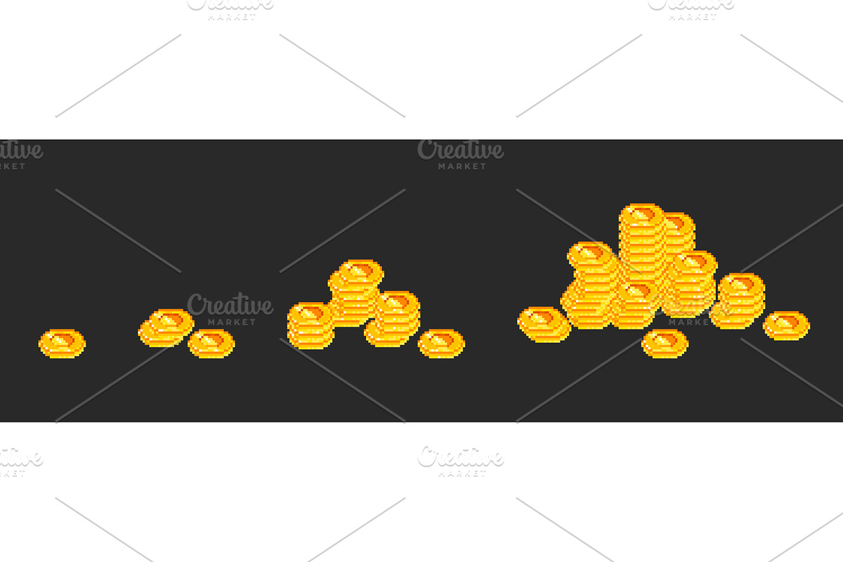 Pixel art gold coin growth, a Finance Illustration by art PVP - market