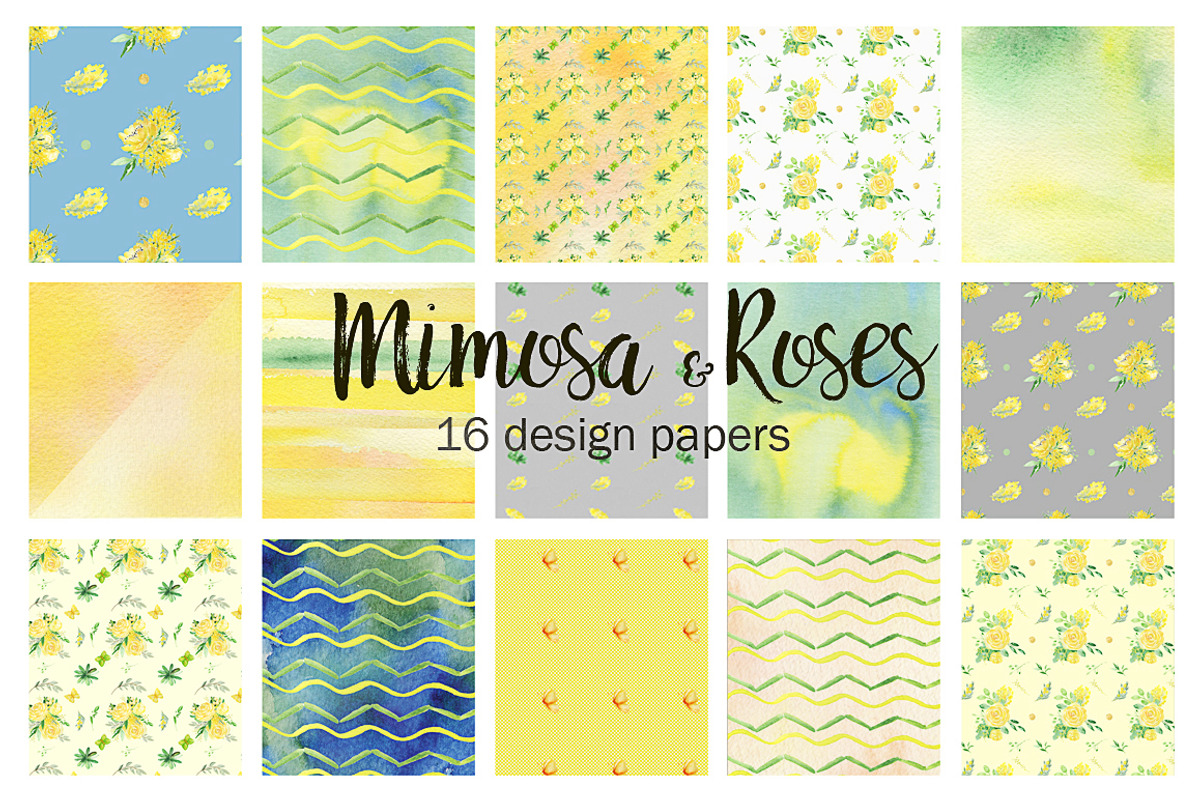 -50% Mimosa & roses flowers, an Illustration by LABFcreations (Photo 6 of 8)