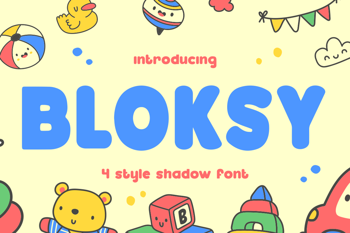 Bloksy 4 Style Shadow Font, a Font by PutraCetol Studio (Photo 1 of 8)