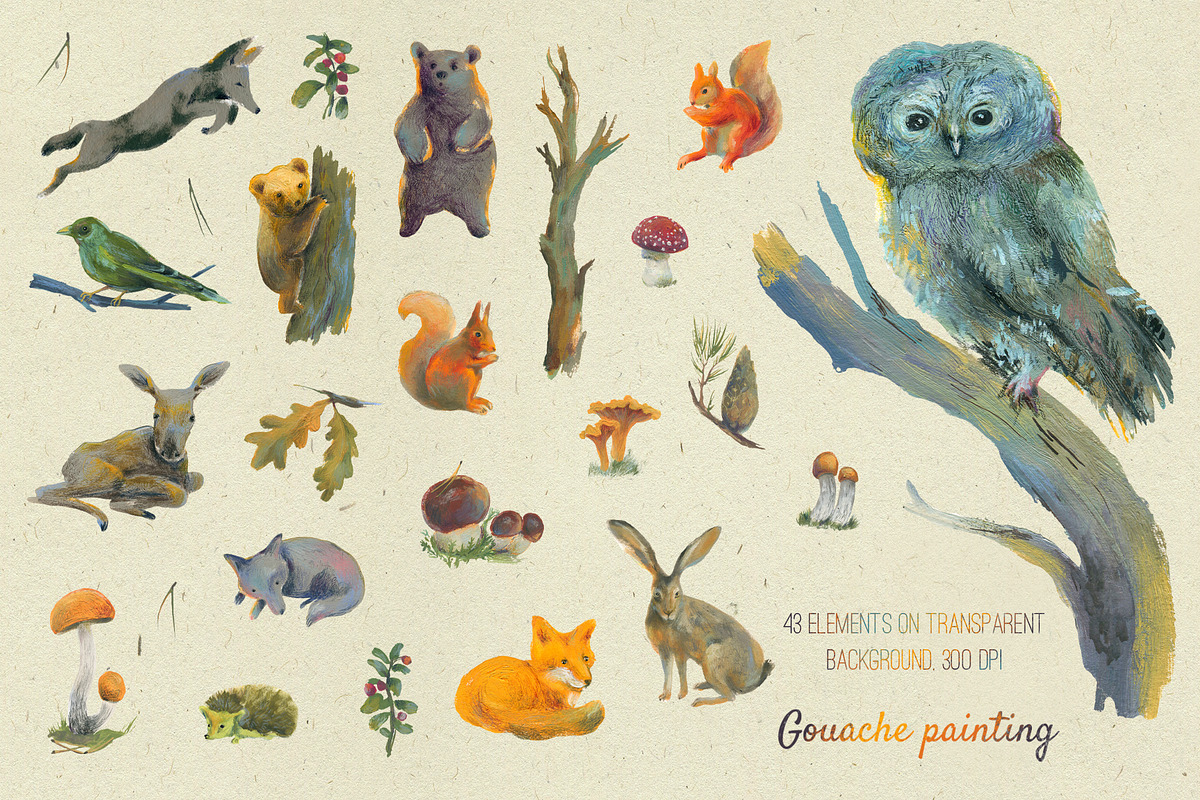 Autumn in the forest. Art set, an Animal Illustration by Shusha Guna Art (Photo 2 of 12)