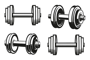 Two distinct dumbbell silhouettes, an Object Graphic by Billah Hub