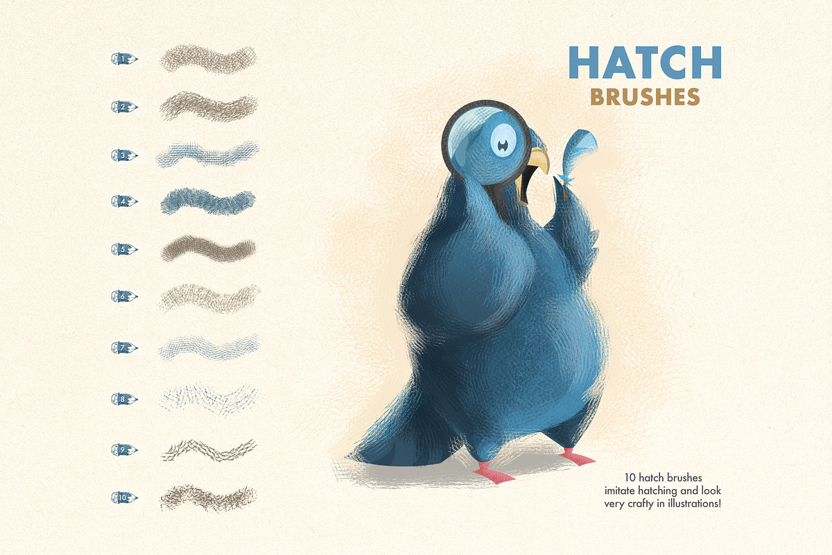 Spray & Hatch Photoshop Brushes, a Brush Add-On by Design Squad (Photo 2 of 5)