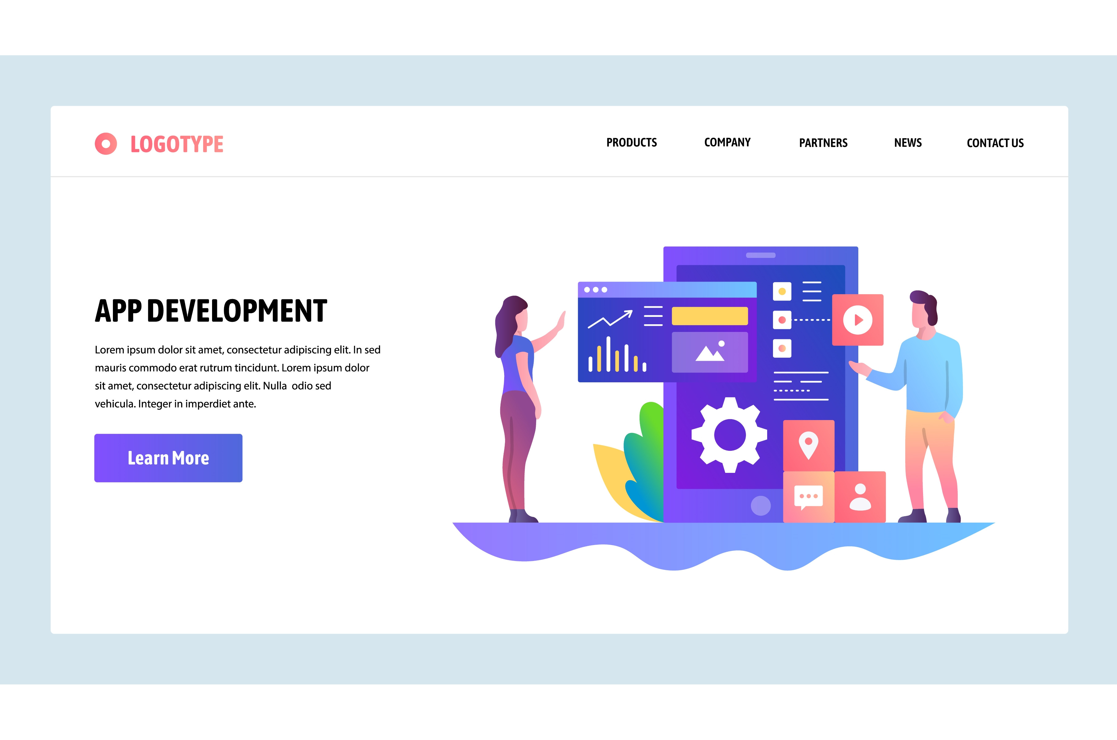 Vector web site design template. App, a Technology Illustration by Sky ...