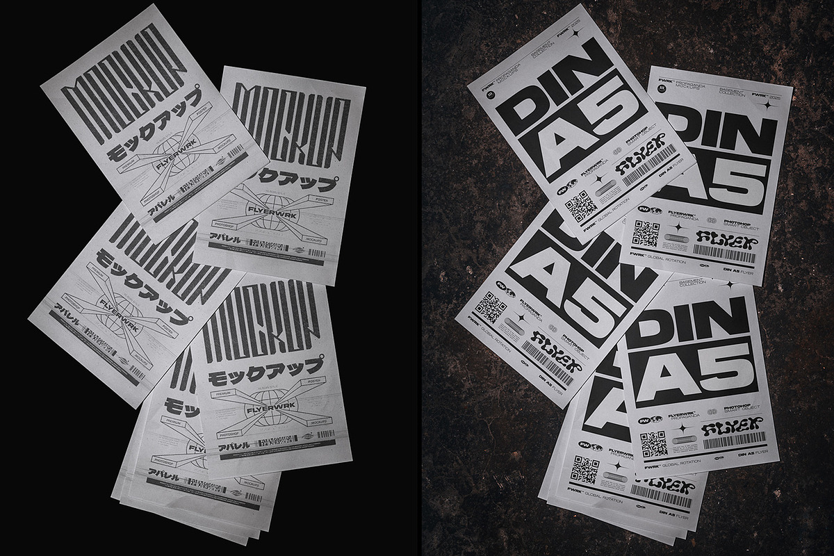 Basement Poster Mockup Bundle, an Advertising Mockup by FLYERWRK (Photo 10 of 10)