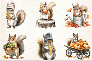 Fall Squirrels Garden Clipart, an Illustration by Rose Art (Thumbnail 2 of 7)