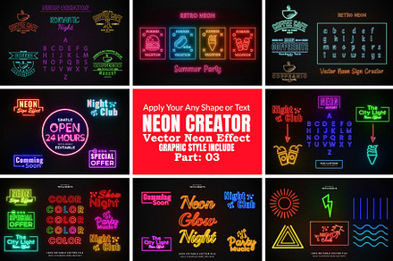 Neon Effect Creator, an Action Add-On by Photoshop Action