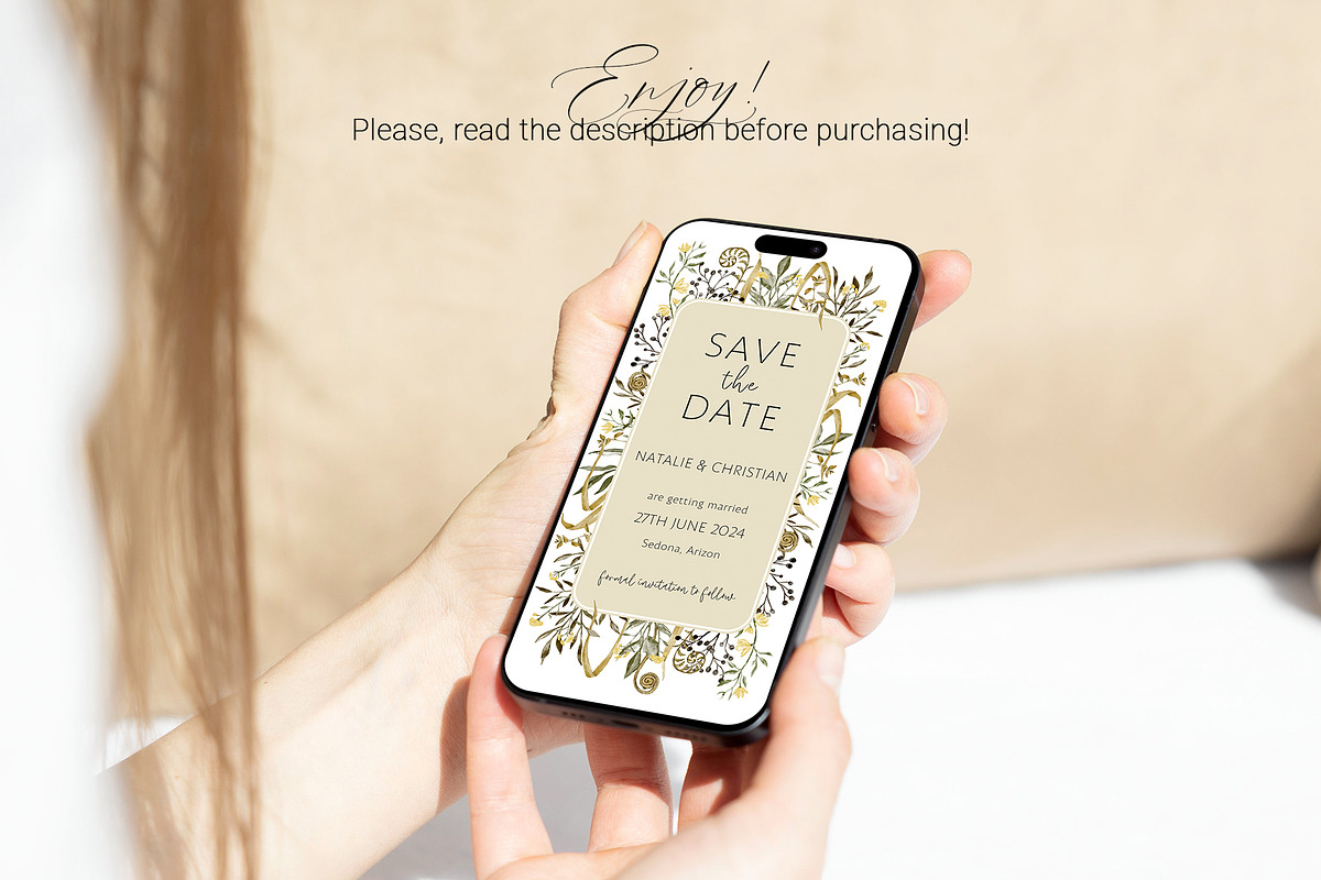 Save The Date Phone Forest Template preview 6