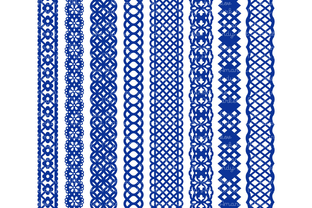 Royal Blue Lace Clipart Borders, an Illustration by Amanda Ilkov (Photo 3 of 5)