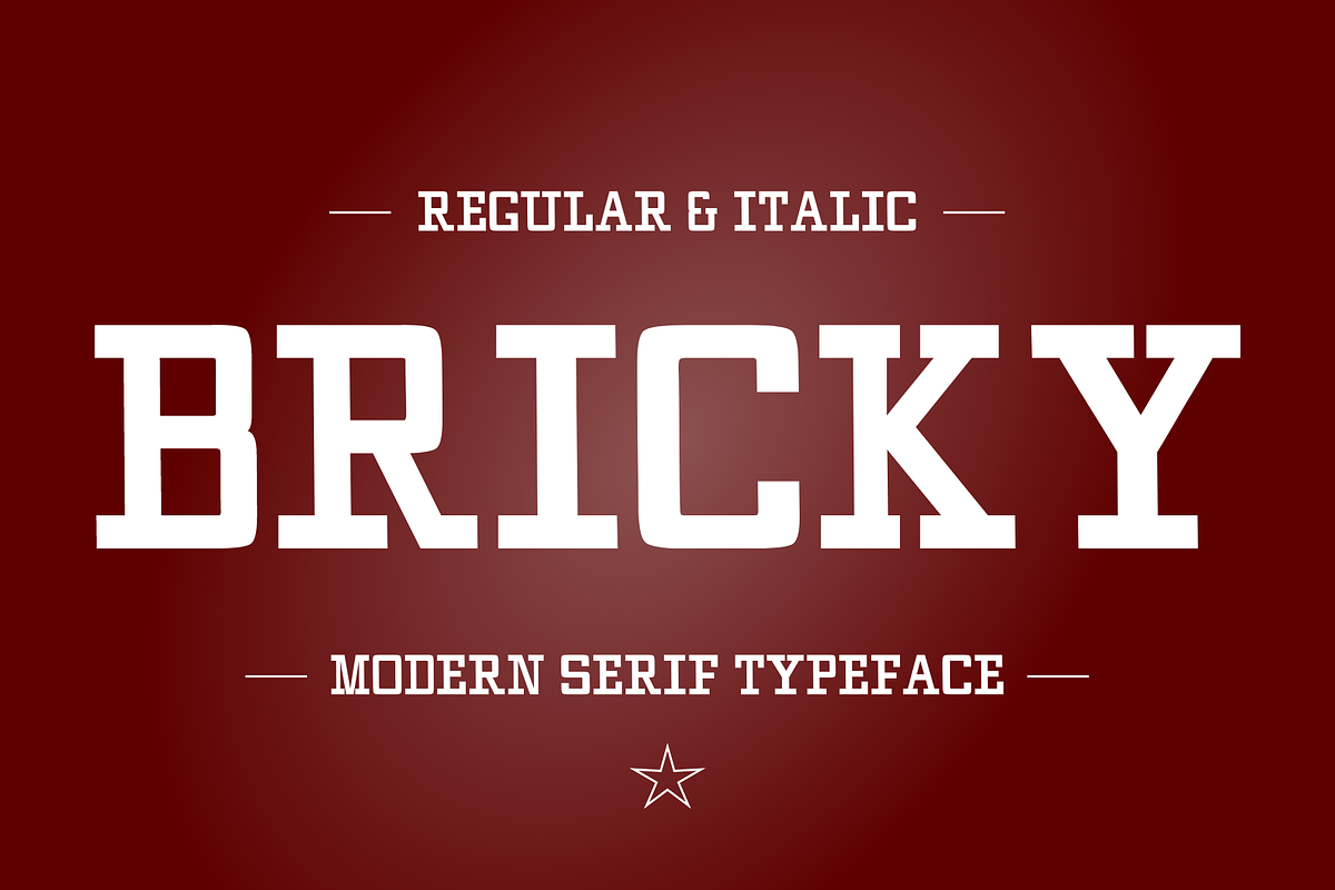 Bricky - Modern Typeface, a Serif Font by Made by Cap (Photo 1 of 8)