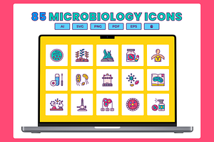 Bacteria and Viruses Icons