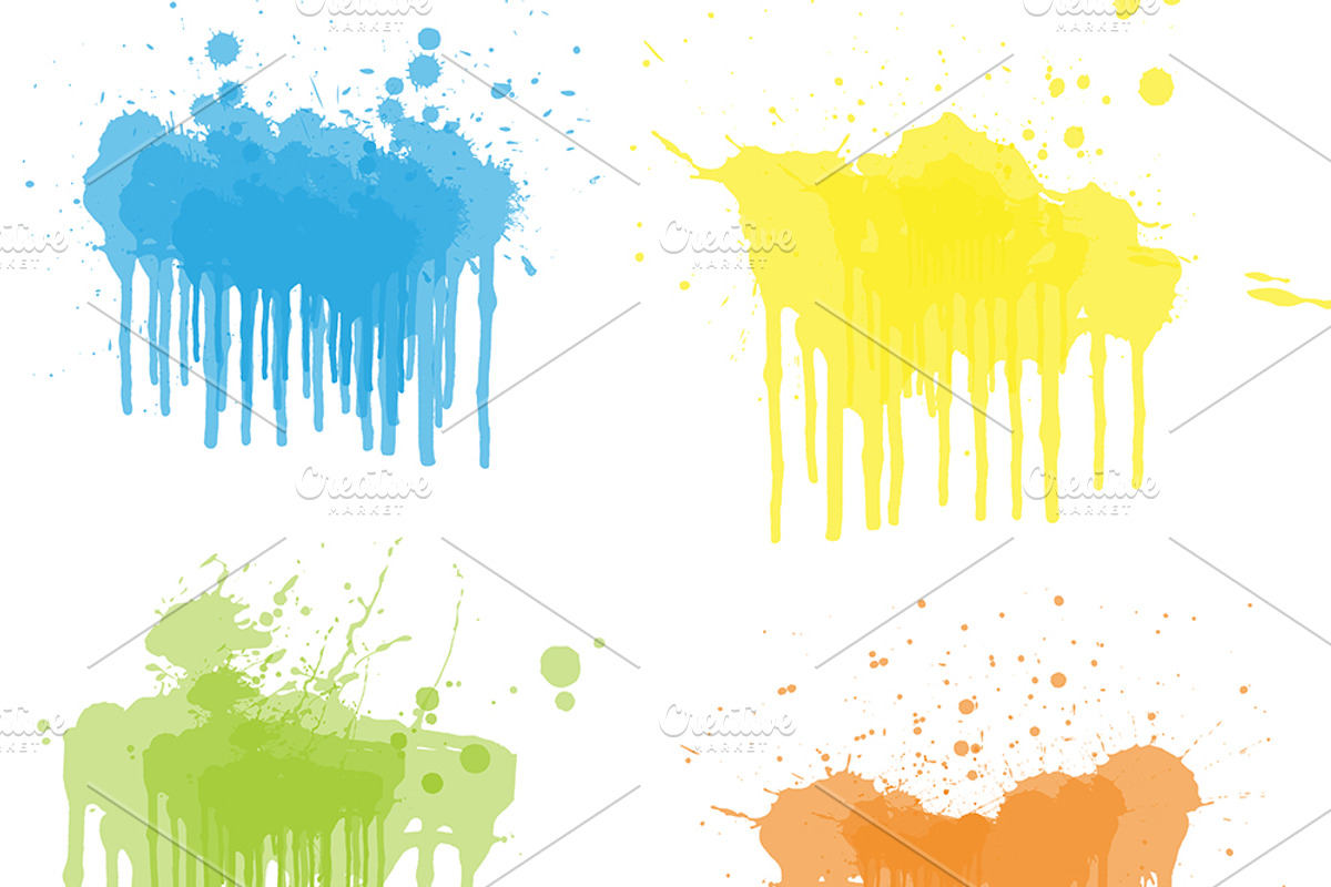 Dripping Paints Vector Set, a Texture Illustration by TrueMitra Designs