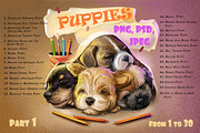 Puppies Dog Breeds Vol. 1; 1 to 30, an Animal Illustration by Dneprstock (Thumbnail 1 of 8)