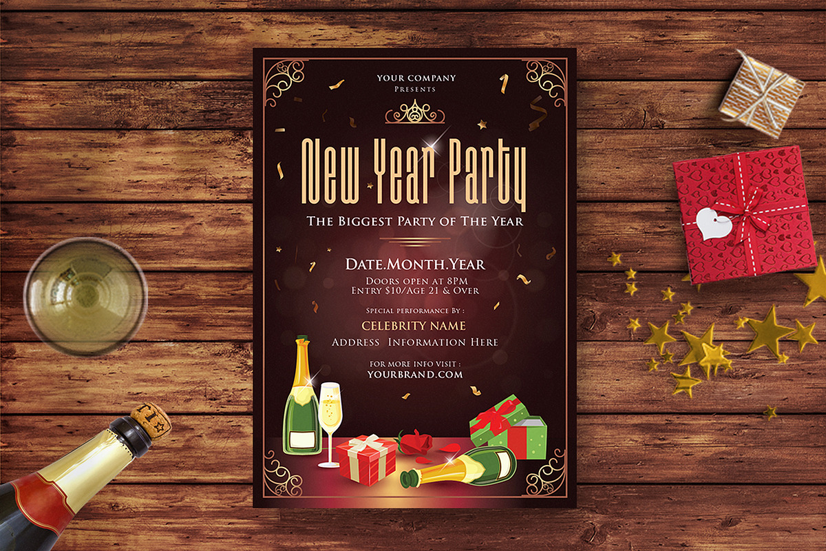 Bundle New Year Party Flyer, a Flyer Template by Totem Design Studio (Photo 4 of 5)