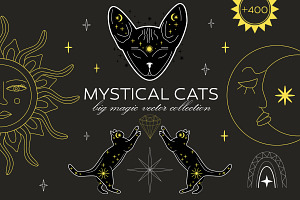 Mystical Cats. Lunar & Celestial Set