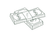 Line illustrations on theme of cash, a Finance Illustration by Tati_Kli (Thumbnail 4 of 4)