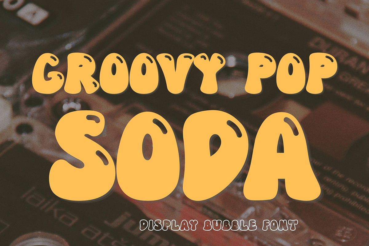 Bubble Display Font-Groovy Pop Soda, a Handwritten Font by ZoloDesignHub (Photo 9 of 9)