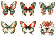 Christmas Butterfly Clipart, an Illustration by OK Design (Thumbnail 5 of 5)