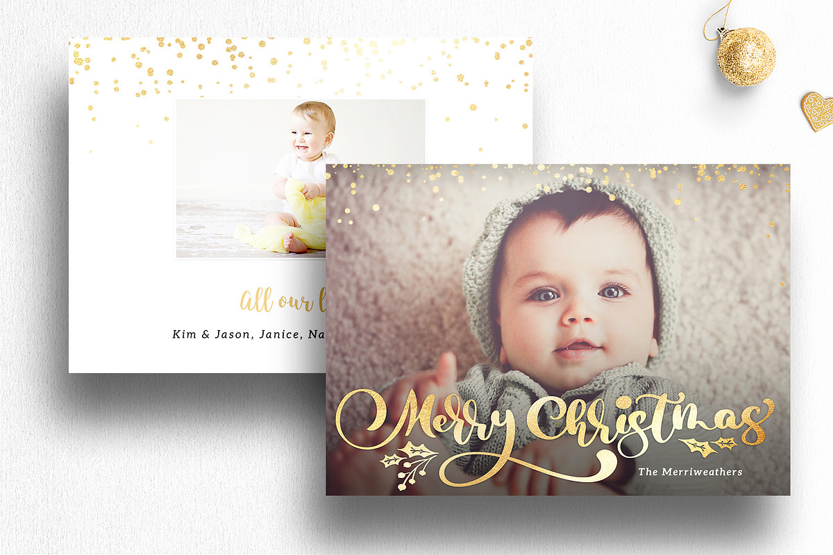 Christmas Card Photoshop Template, a Card Template by Nifty Template Studio (Photo 1 of 12)