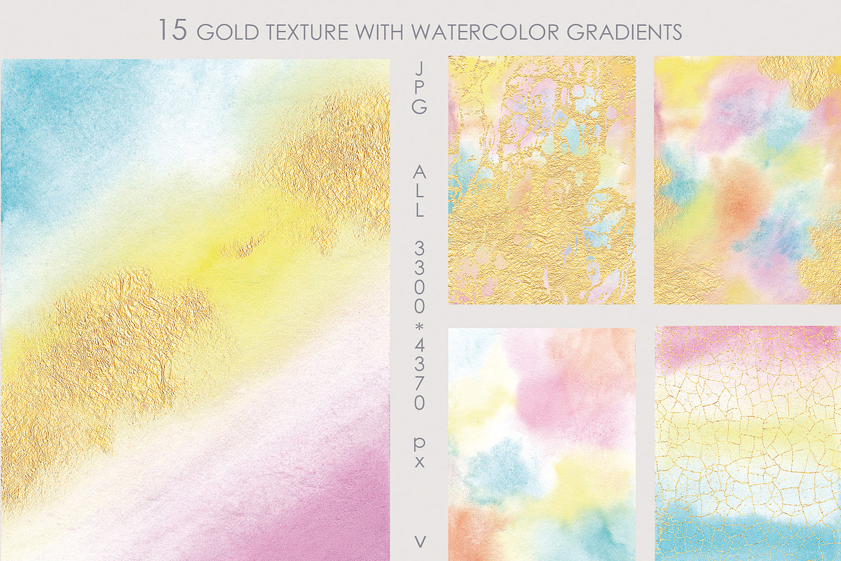 Pastel Watercolor & Gold Textures, a Texture Graphic by InstaDesignPro (Photo 5 of 12)