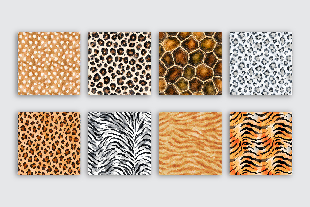 Watercolor Seamless Animal Patterns, a Pattern Graphic by Iryna Denysova (Photo 9 of 10)
