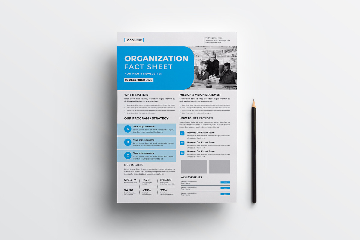 Nonprofit Organization Fact Sheet, a Brochure Template by obayes (Photo 2 of 3)