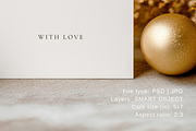 Gold Christmas Invitation Mockup 5x7, an Advertising Mockup by Serenefeeling (Thumbnail 4 of 7)