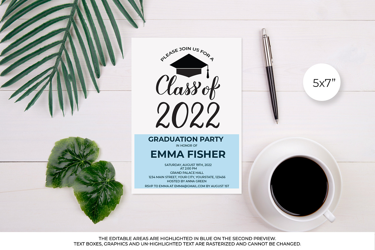 Graduation Invitation Class of 2022, a Stationery Template by LaBelezokaDesign (Photo 2 of 2)