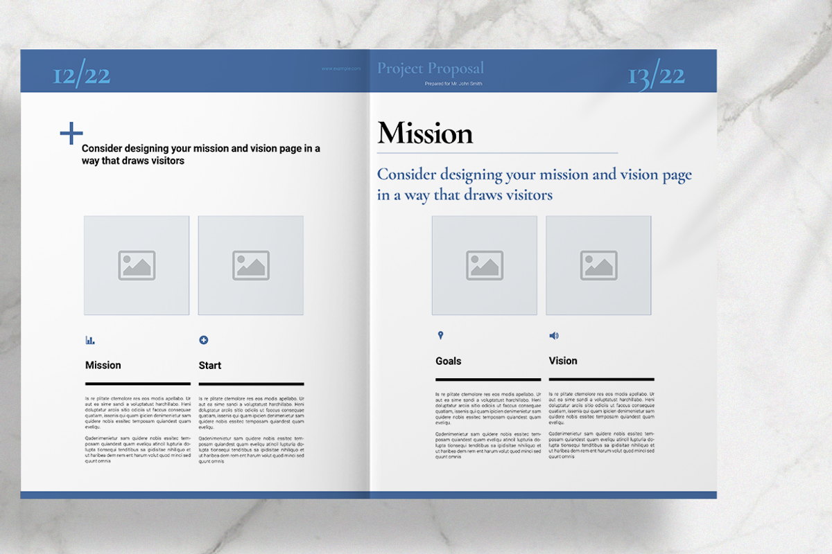 Blue Business Proposal Layout, a Brochure Template by Boris Cupac (Photo 8 of 13)