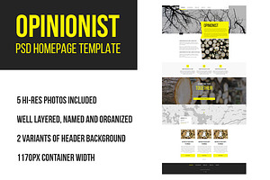 Opinionist PSD homepage template