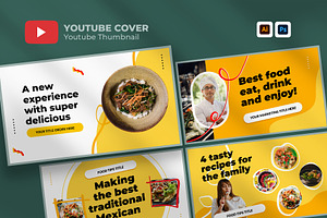 Food Youtube Thumbnail Template, a Social Media Template by hekenostudio