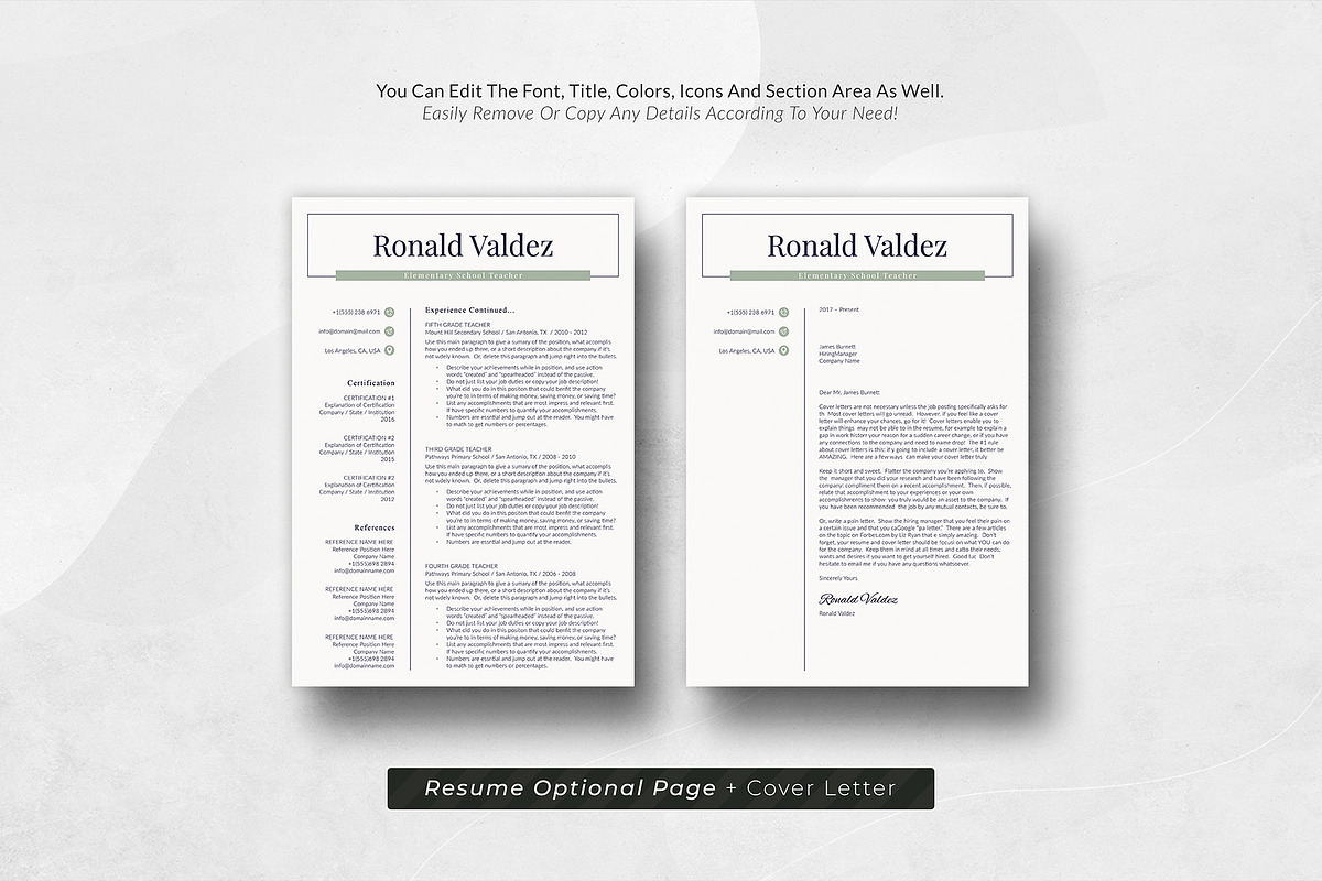 Modern Resume Template, a Resume Template by DesignDevisers (Photo 2 of 10)