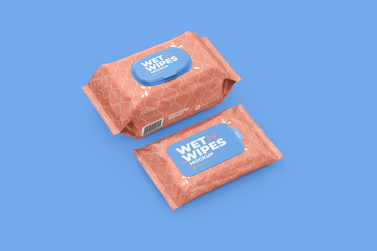 Wet Wipes Mockup, large and small, a Packaging Mockup by easymock (Photo 7 of 10)
