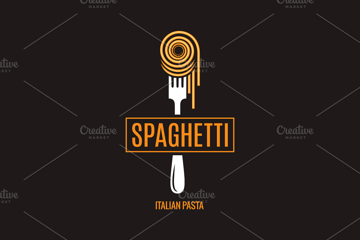 Spaghetti on fork design., an Object Illustration by PushLogo (Photo 2 of 3)