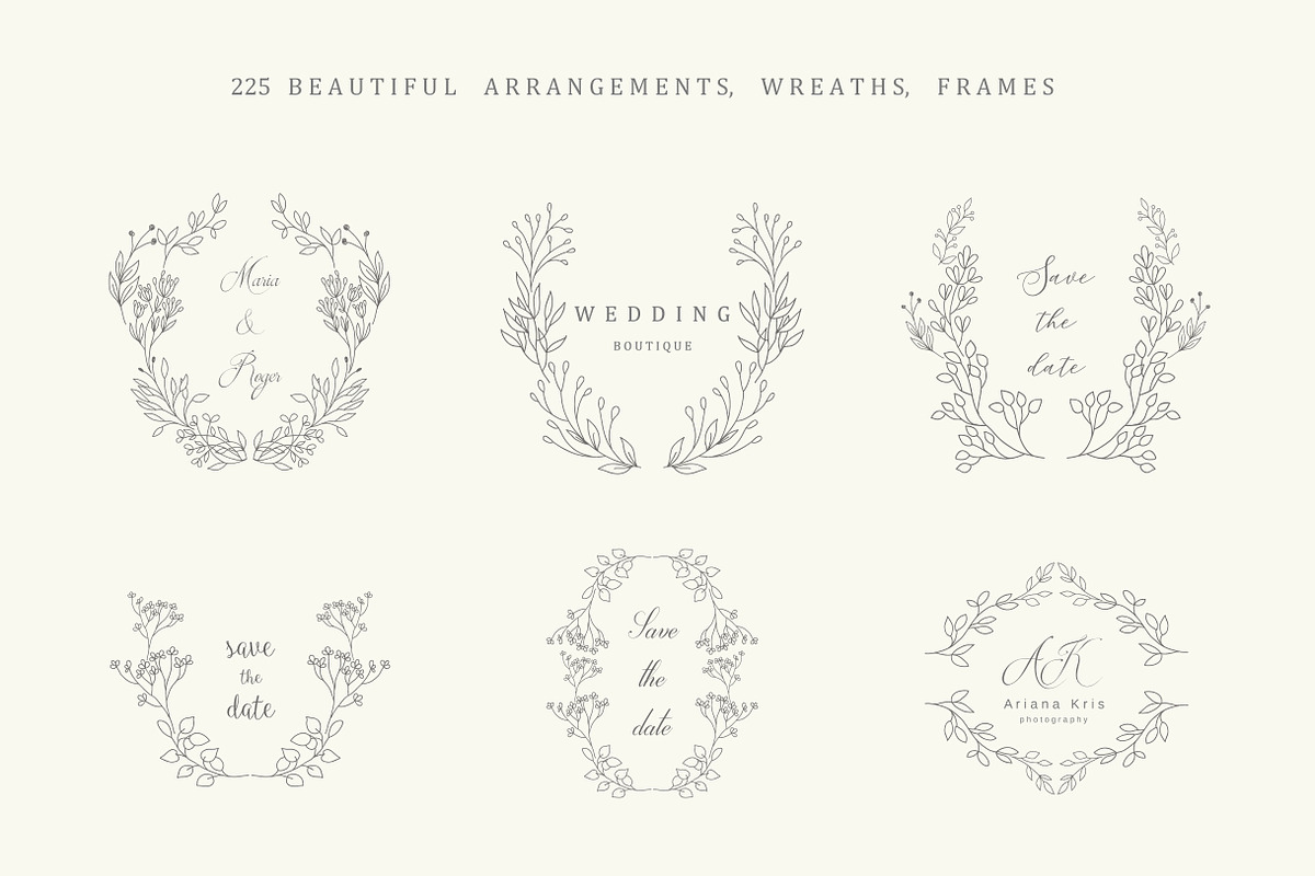 Hand drawn floral frames. Bundle., a Decorative Illustration by Designwork (Photo 20 of 21)