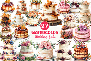 Fall Wedding Cake Clipart, an Illustration by CreationArt
