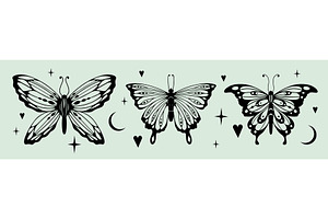 Y2K butterfly tattoo design with, an Object Illustration by art PVP - market