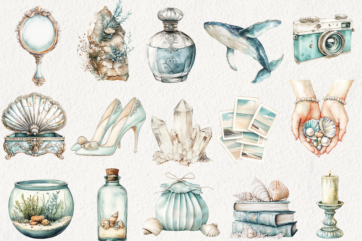 Siren’s Ocean Song Clipart, an Illustration by NadiaTheronArt (Photo 2 of 4)
