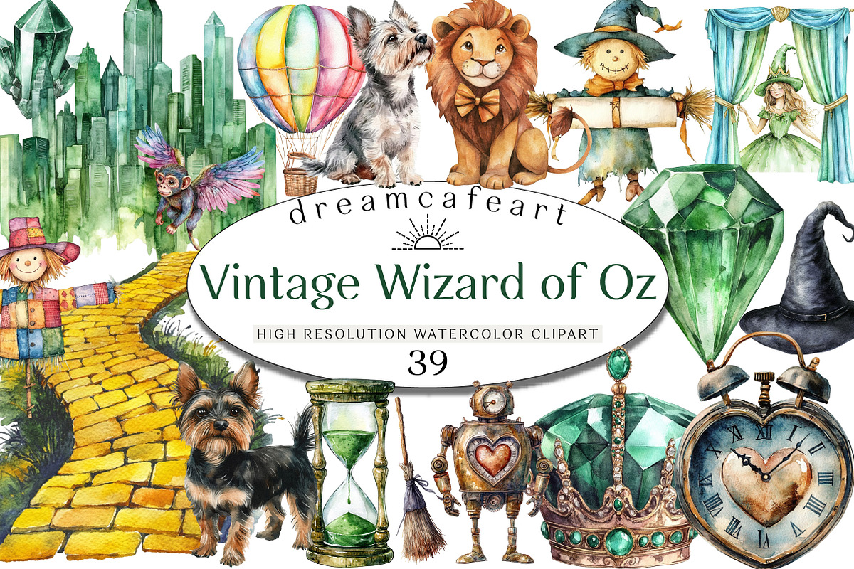 Vintage Wizard of Oz Clipart, an Illustration by DreamCafeArt (Photo 1 of 4)