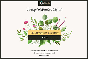 Foliage Watercolor Clipart Vol. 1