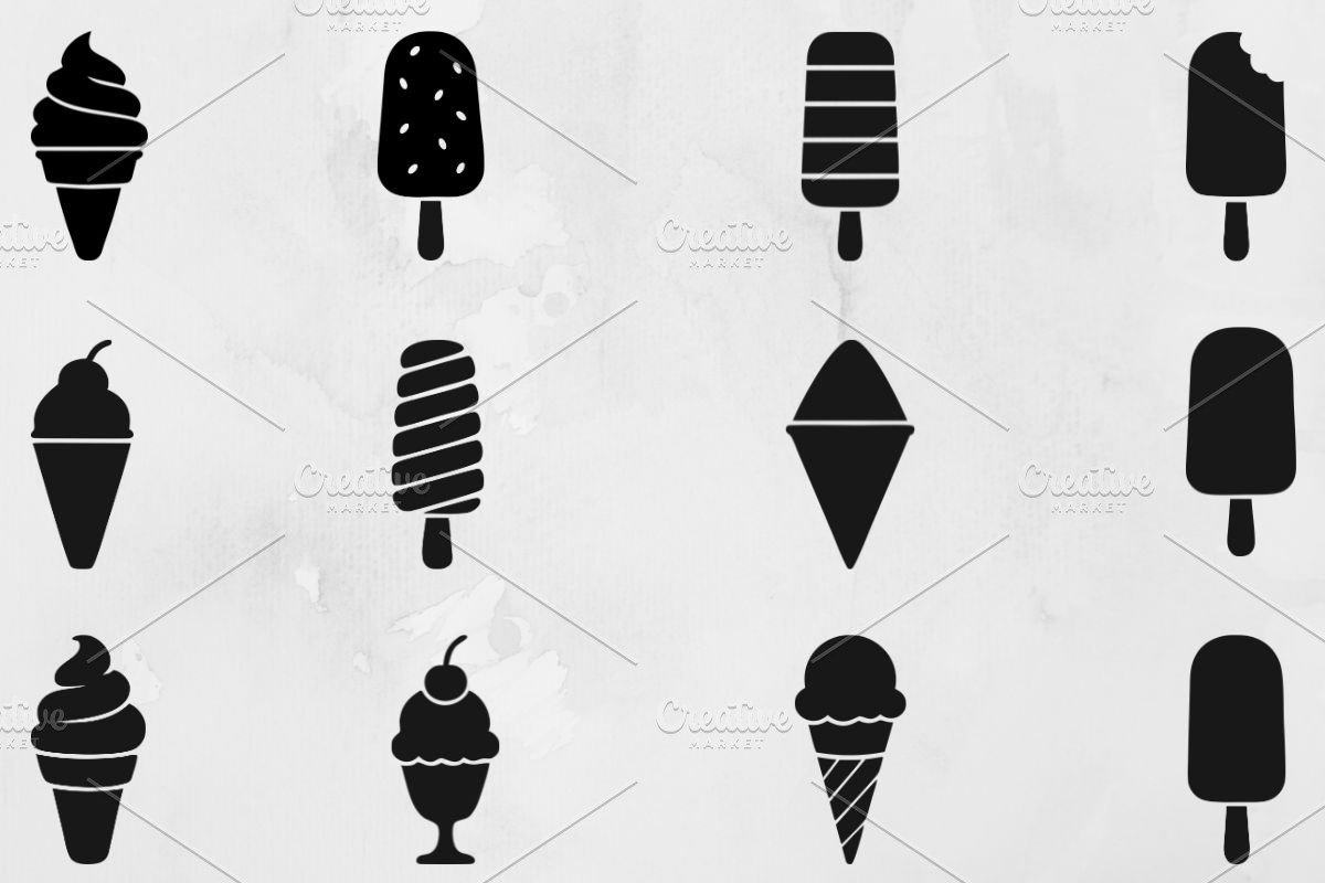 Ice Cream Silhouette SVG, a Food Illustration by newminddesign (Photo 1 of 3)