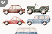 Watercolor Cars Clipart, a Transportation Illustration by TitaLivingArt (Thumbnail 2 of 11)