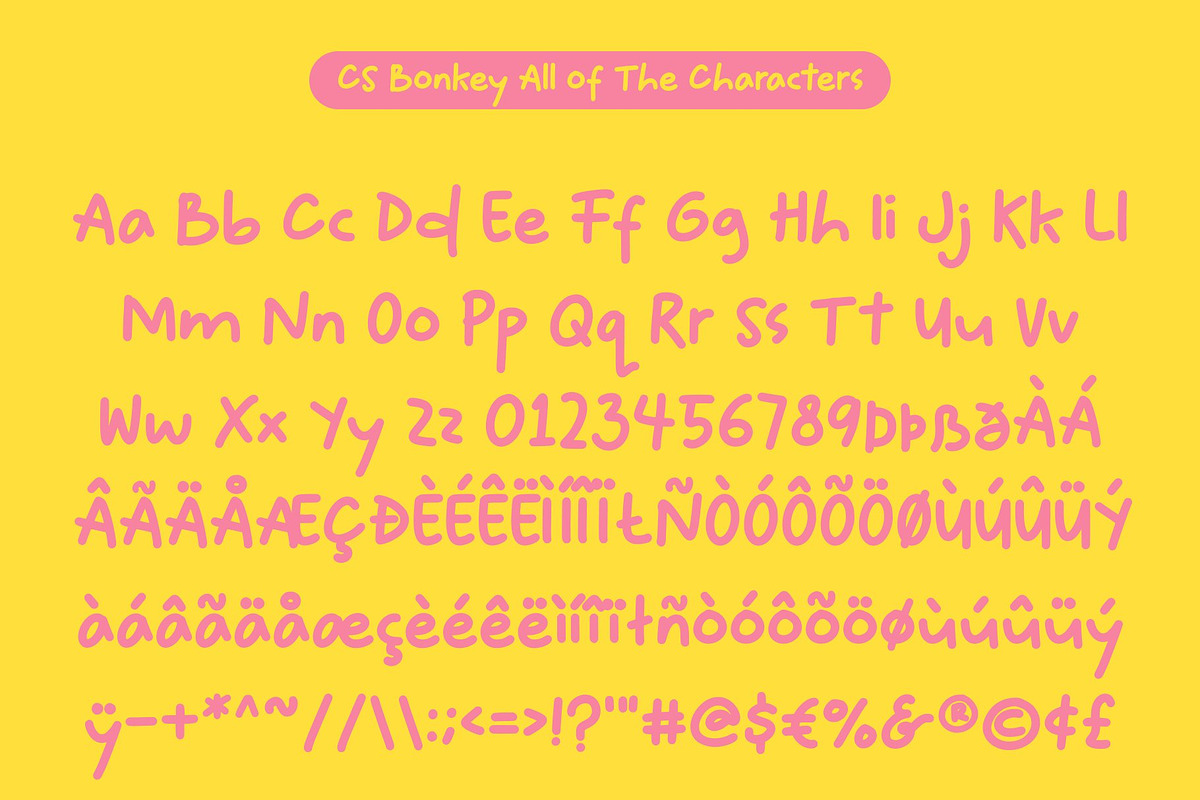 CS Bonkey – Cute Handwritten Font, a Handwritten Font by Craft Supply Co. (Photo 8 of 8)