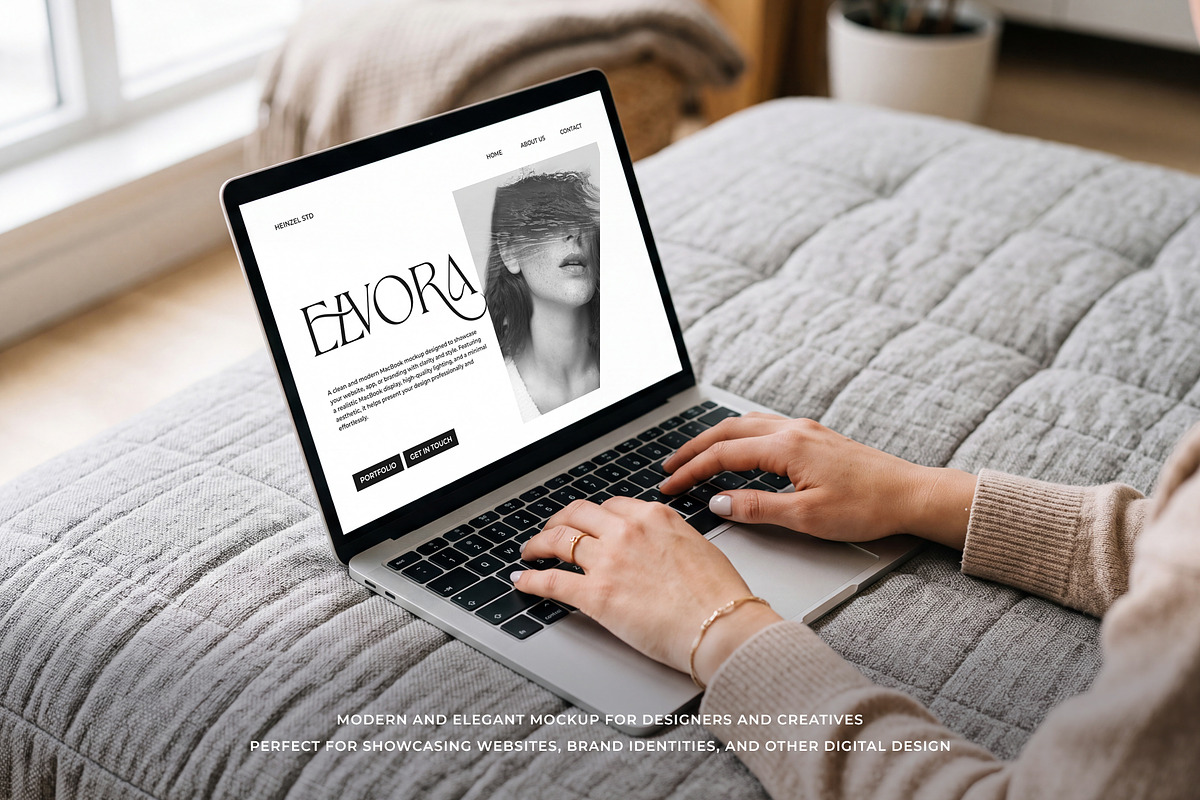 Elvora - Macbook Device Mockup, a Mac Mockup by Heinzel Std Mockup (Photo 4 of 5)