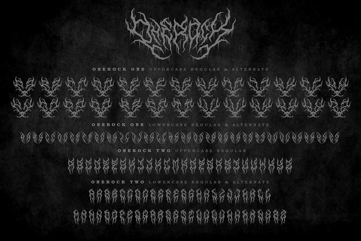 Onerock | Black Metal Font Vol.6, a Blackletter Font by Madhaline Studio (Photo 15 of 18)