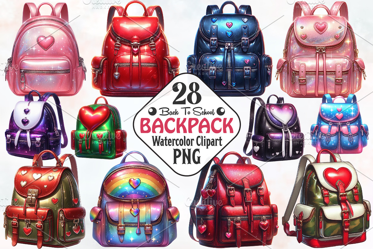 back to school backpack clipart, an Illustration by RobertsArt (Photo 1 of 7)