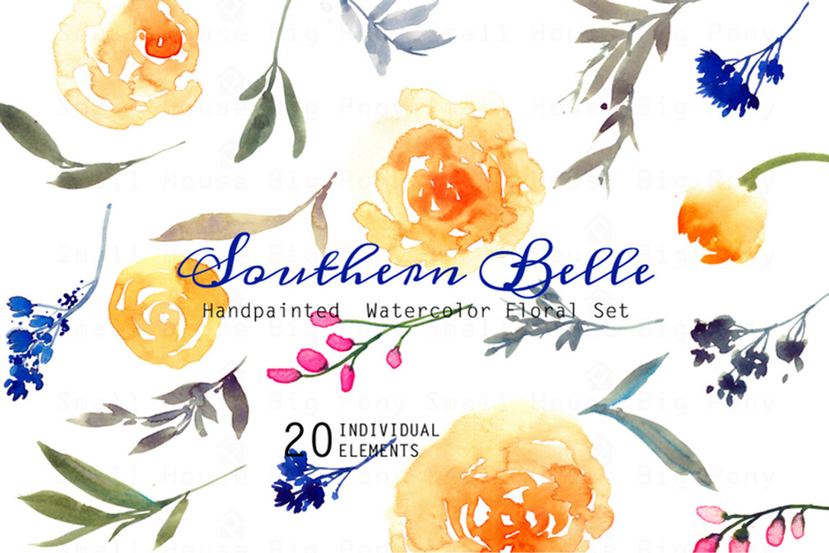 Southern Belle - Watercolor Floral S, an Illustration by SmallHouseBigPony (Photo 5 of 5)