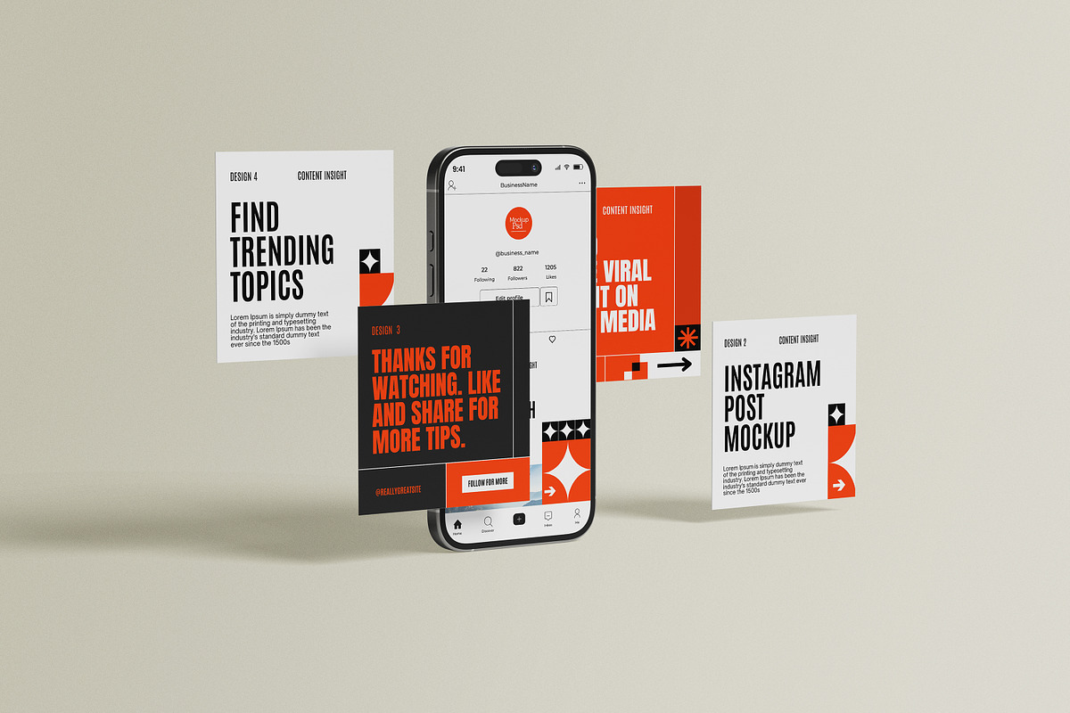 Instagram Post Mockup, an iPhone Mockup by Difa Design (Photo 5 of 6)