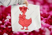 Vintage Valentine Goose PNG, an Illustration by CraftArtStudio (Thumbnail 1 of 4)