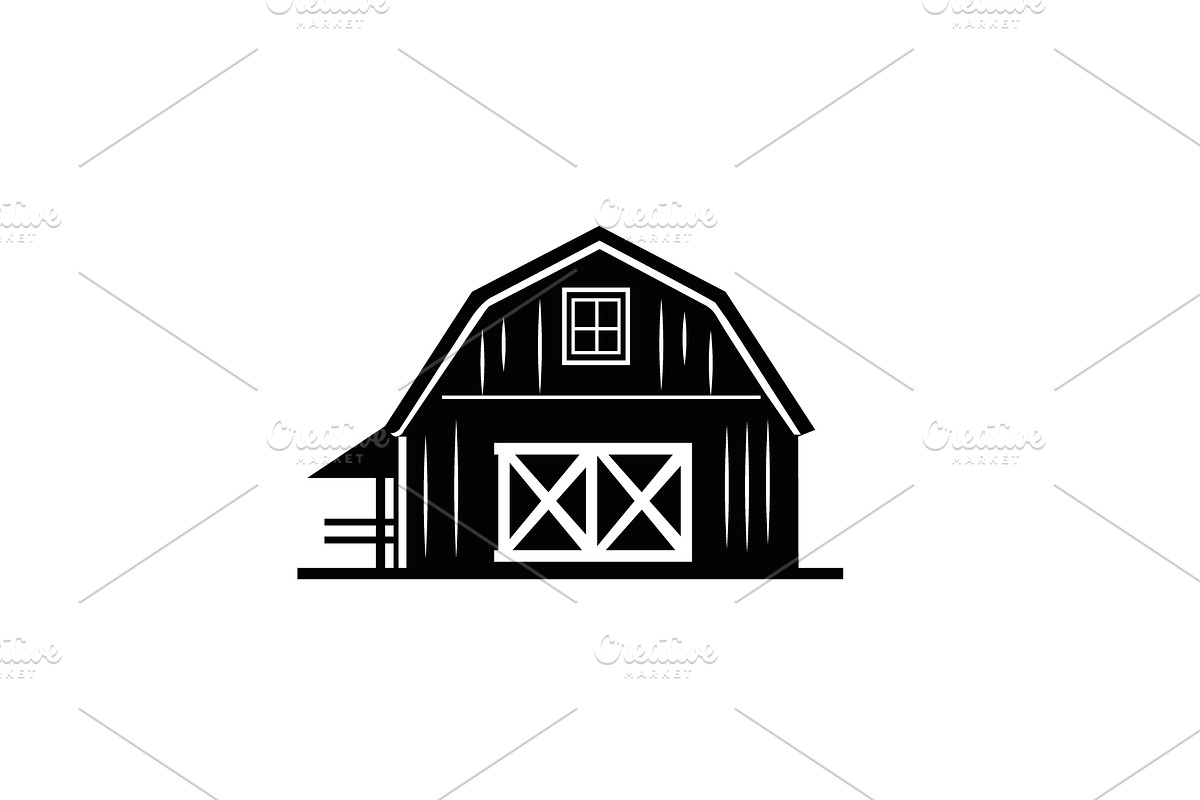 vintage barn house silhouette vector, an Object Graphic by e-artdesign (Photo 5 of 6)