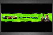 Cyberpunk YouTube Channel Art, a Social Media Template by loswl (Thumbnail 5 of 8)